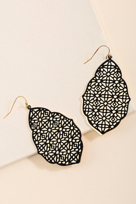 Laura Matte Filigree Drop Earrings