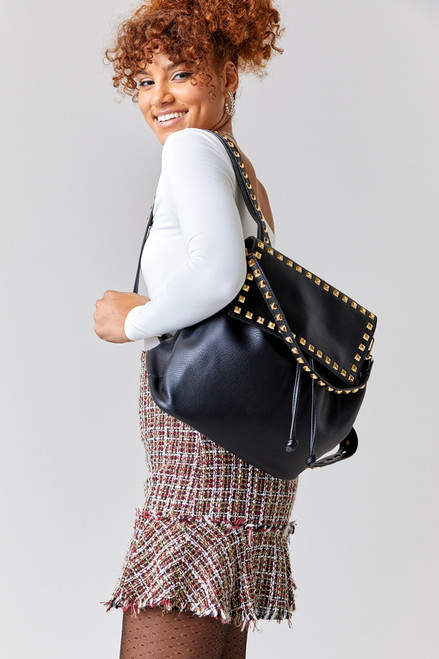 Blair Studded Front Flap Backpack