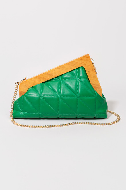 Zeda Slant Top Handle Quilted Clutch