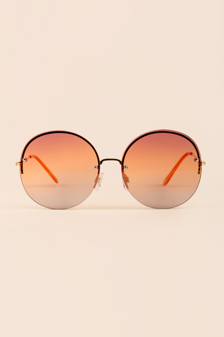 Victoria Metal Round Frame Sunglasses