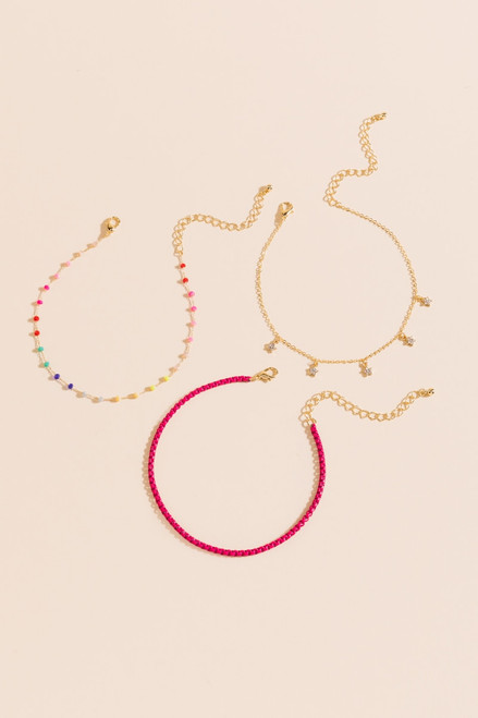 Morgan Star Drop Anklet Set