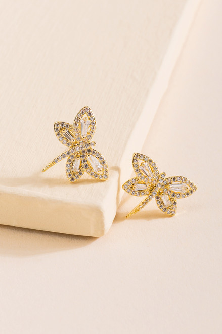 Maeve Crystal Dragonfly Stud Earrings