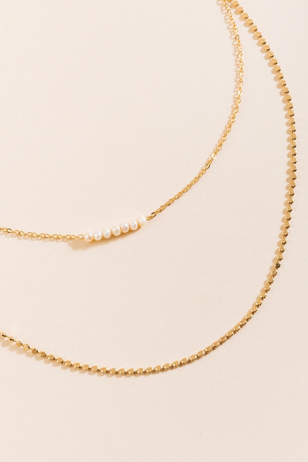 Callie Pearl Pendant Layered Necklace