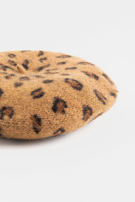 Bayleen Leopard Print Beret Hat