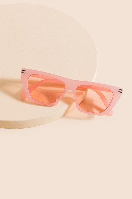 Kennedy Frosted Pointy Square Cat Eye Sunglasses