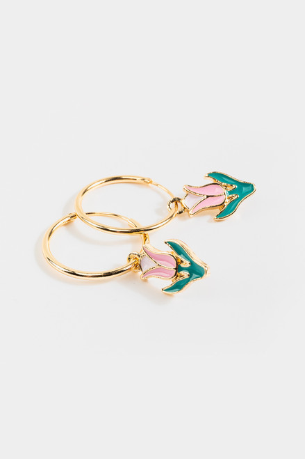 Alice Tulip Drop Hoop Earrings