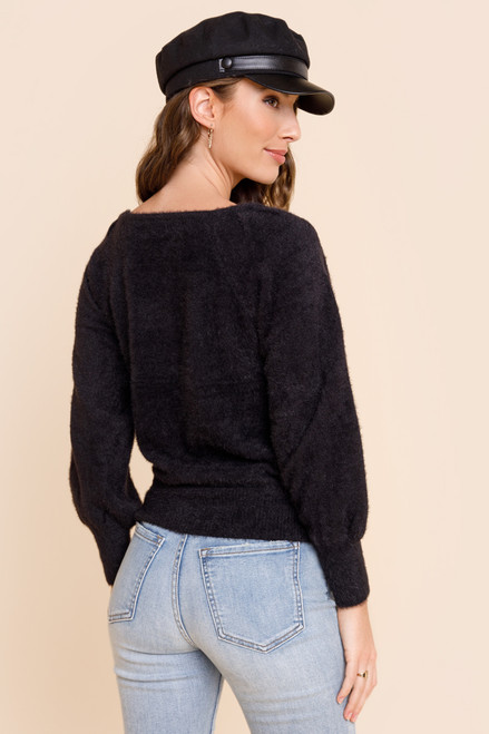 Arlette Fuzzy Puff Sleeve Sweater