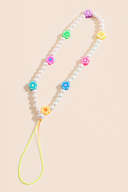 Mindy Pearl Flower Phone Charm