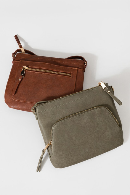 Cassie Multi Zipper Vegan Crossbody