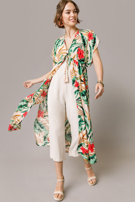 Shayna Hibiscus Long Kimono