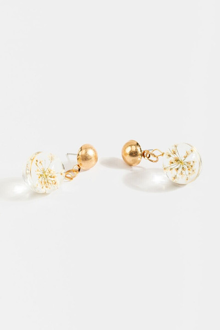 Kinslee Pressed Flower Drop Earrings