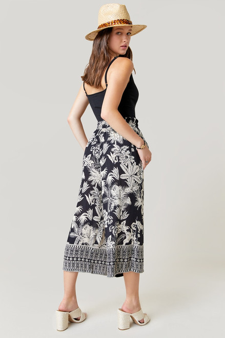 Anna Tropical Floral Printed Cropped Pants