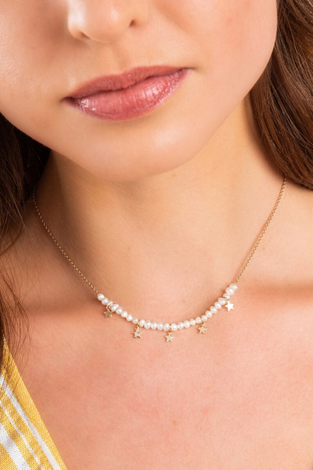 Lila Freshwater Pearl Star Necklace