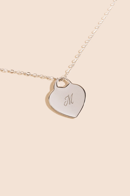Heart Engraved Initial Pendant