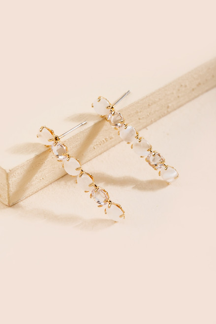 Rachel Pavé Crystal Linear Drop Earrings