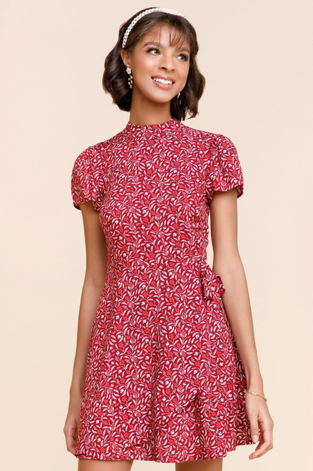 Taylor Mock Neck Floral Mini Dress