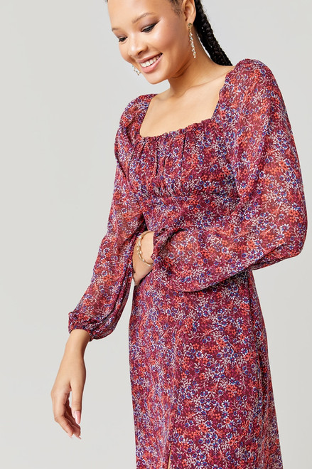 Cathline Ditsy Floral Midi Dress