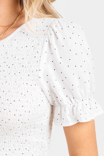 Jeri Polka Dot Peplum Blouse