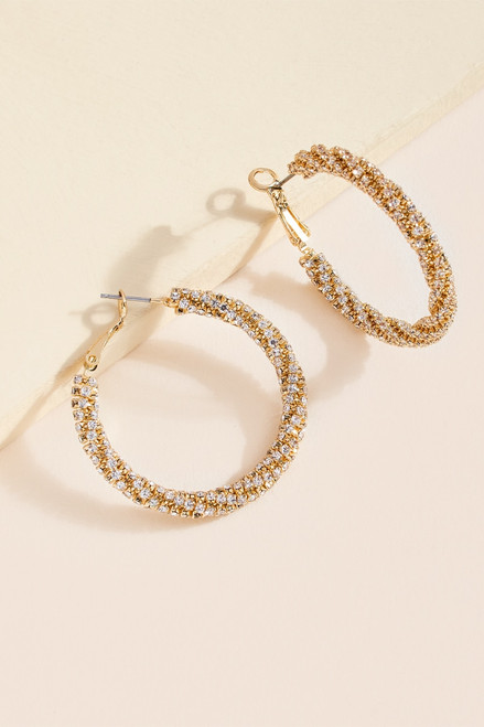 Shannon Cupchain Twist Hoop Earrings