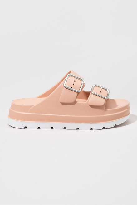 MIA Double Buckle Flatform Slides