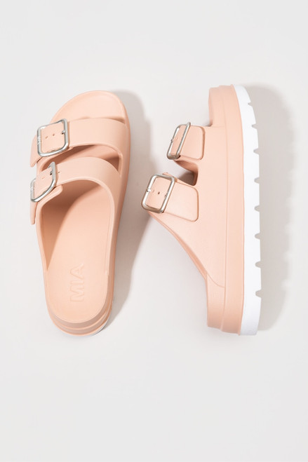 MIA Double Buckle Flatform Slides