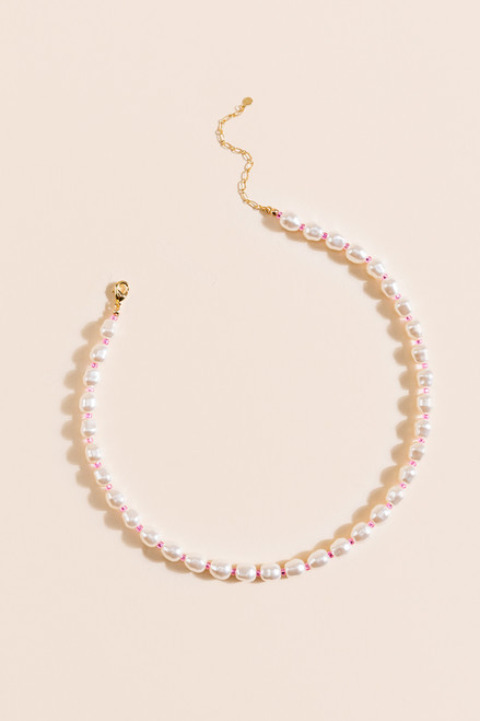 Rosa Collar Pearl Strand Necklace