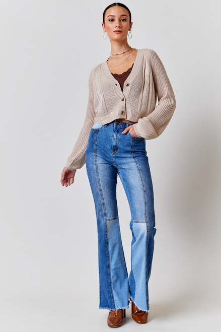 Harper Heritage Split Wash Flare Jeans