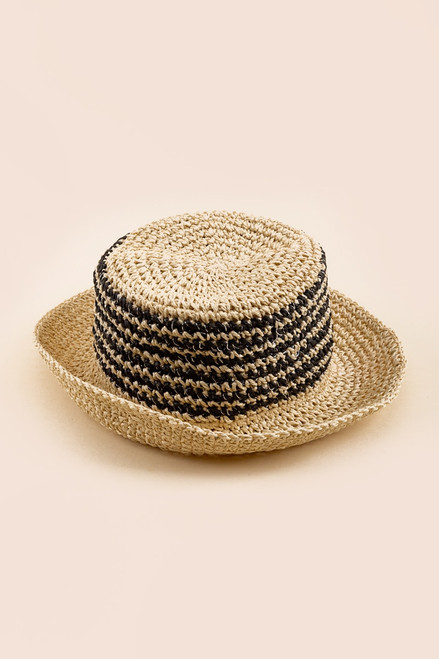 Jasmine Striped Straw Bucket Hat