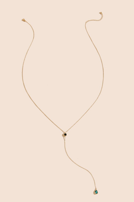 Kate Linear Emerald pendant Necklace