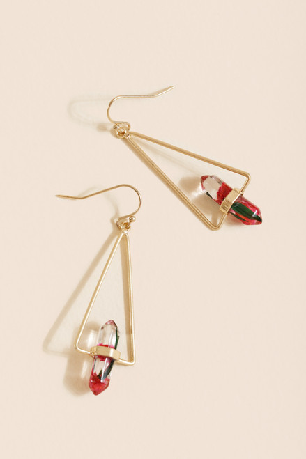 Matilda Triangular Floral Drop Earrings