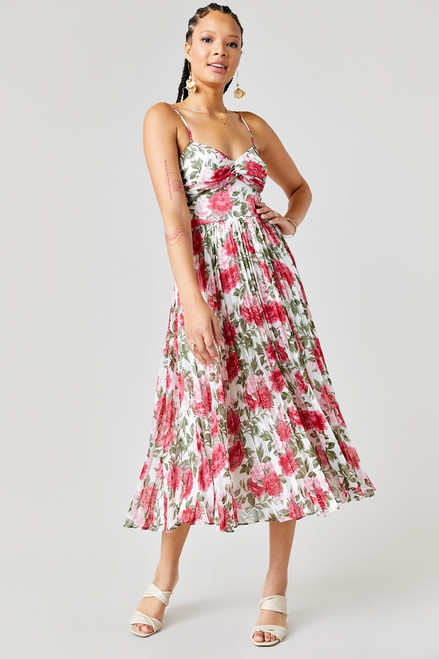 Farrah Floral Pleated Midi Dress