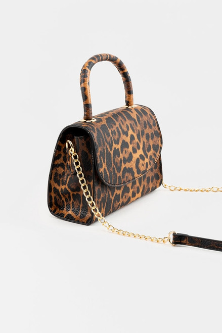 Makensie Leopard Top Handle Mini Handbag
