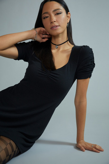 Josephine Puff Sleeve Cinched Dress