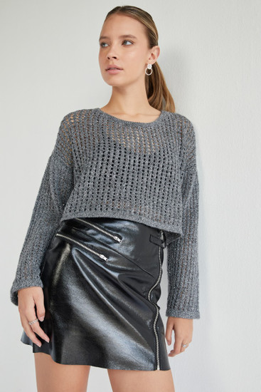 ◎BADBLOOD◎ Zip-up leather mini skirt black w-skt23-007 Leather Mini Skirt | ST AGNI | elysewalker