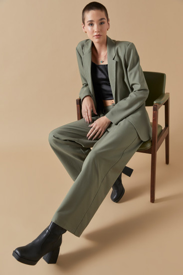 Tailored trousers - Dark khaki green - Ladies | H&M