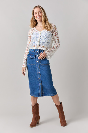 [INSTANTFUNK] MIDI DENIM SKIRT /追跡付 Frame The Midaxi Denim Skirt | Saks Fifth Avenue