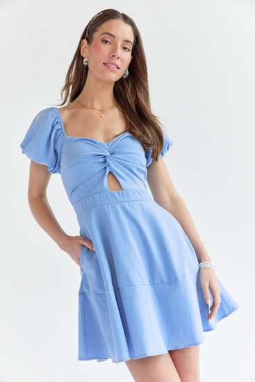 Janine Twist Knot Fit And Flare Dress