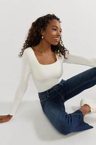カットソー(長袖/七分) TODAYFUL - todayful Vneck Slit Bodysuit TODAYFUL（トゥデイフル）の「TODAYFUL Vneck Slit Bodysuit V