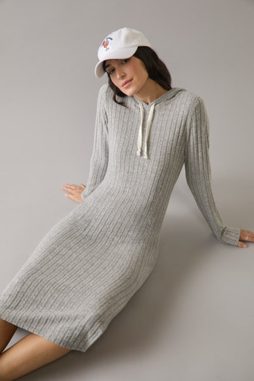 【OJOS】24SS★ Knit Hoodie Sleeveless Dress 082522_LOSANO_LB_LF22-2001-EVG