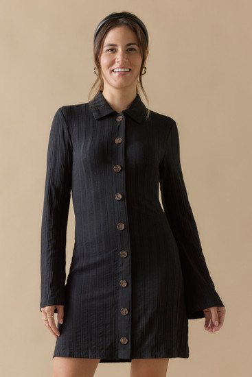 chinese dress ladies Women's Tailored Button-Front Long Sleeve Dress main image 1