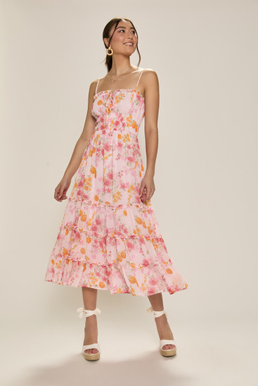 aje francesca midi dress Francesca Midi Dress-LILAC NIGHTS / 4