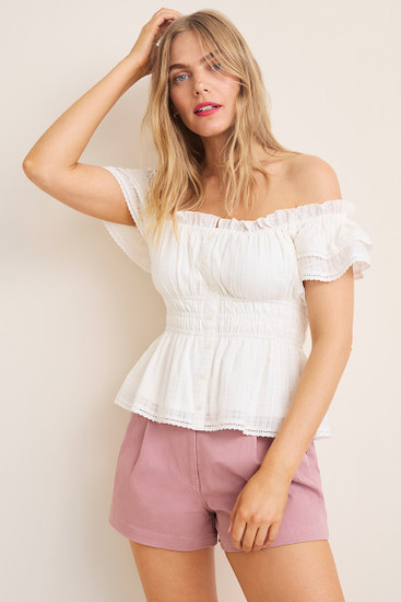 Debbie Button Front Blouse