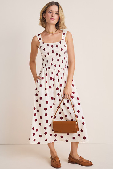 chinese dress ladies Simona Pleated Midi Dress