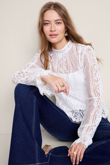 Aisha Long Sleeve Lace Blouse
