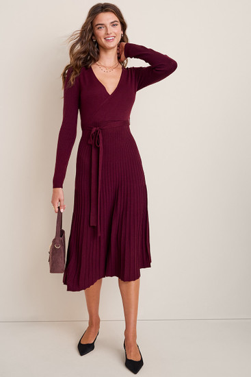 sachin and babi light blue dress Be Playful Classy Solid Color Pleated Sweater Dress | Knitted Jumper Dress