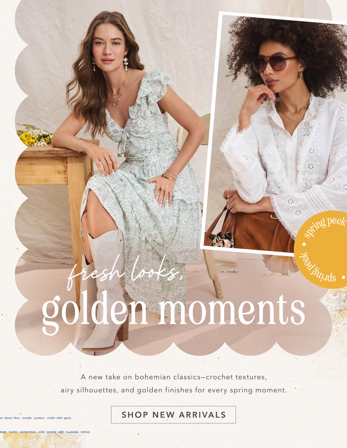 Fresh Looks - Golden Moments. Click here to shop new arrivals.