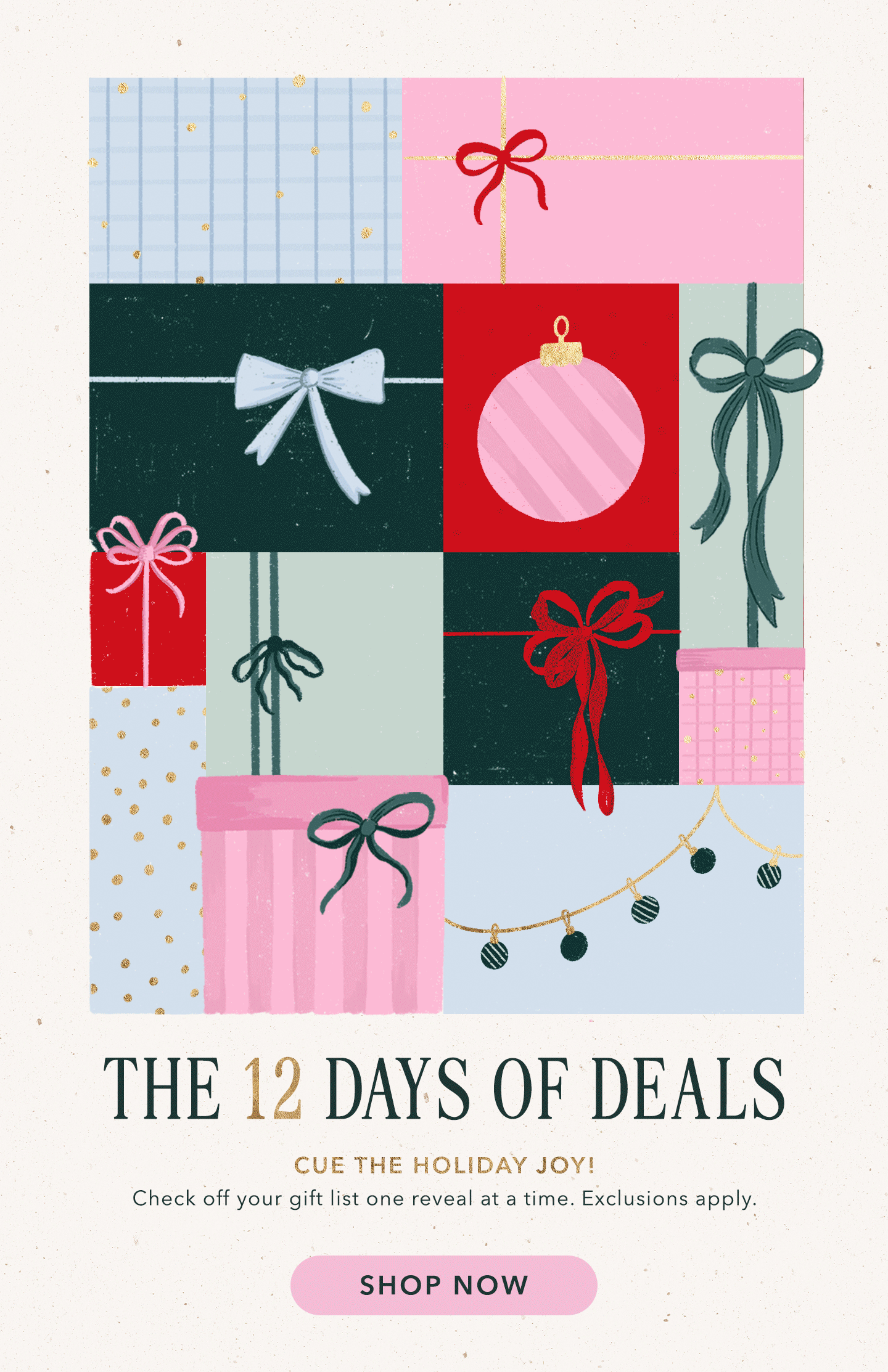 The 12 Days of Deals! Check back every day to shop  24-hour offers before they disappear. Click here to shop jewelry.