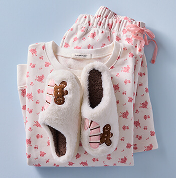 Click here to shop pajamas and slippers.