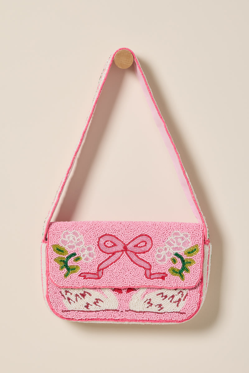 Greta Floral Beaded Shoulder Bag