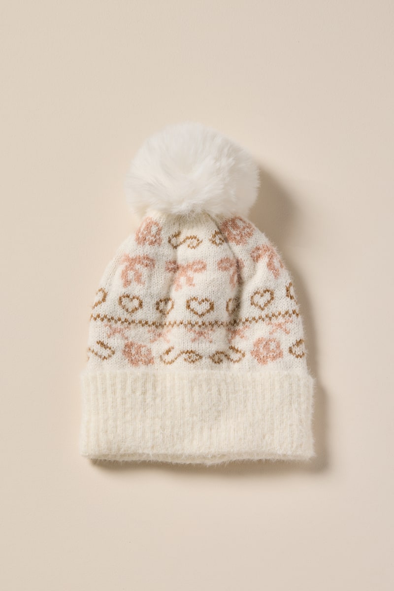 Wren Pom Beanie with Bows